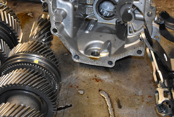 Manual gearbox being repaired